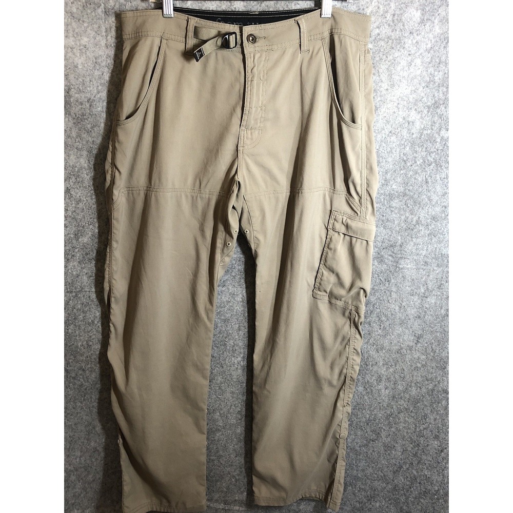 Prana Pants Mens Medium  Tan Cargo Zion II Stretch Performance Hiking Outdoors
